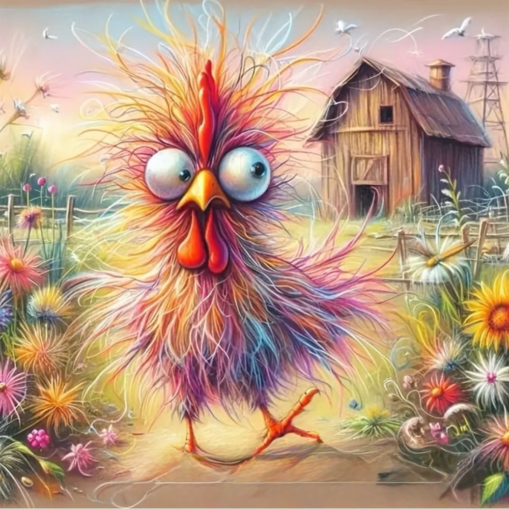NWT- 8x8 Diamond Art Kit. What the cluck?